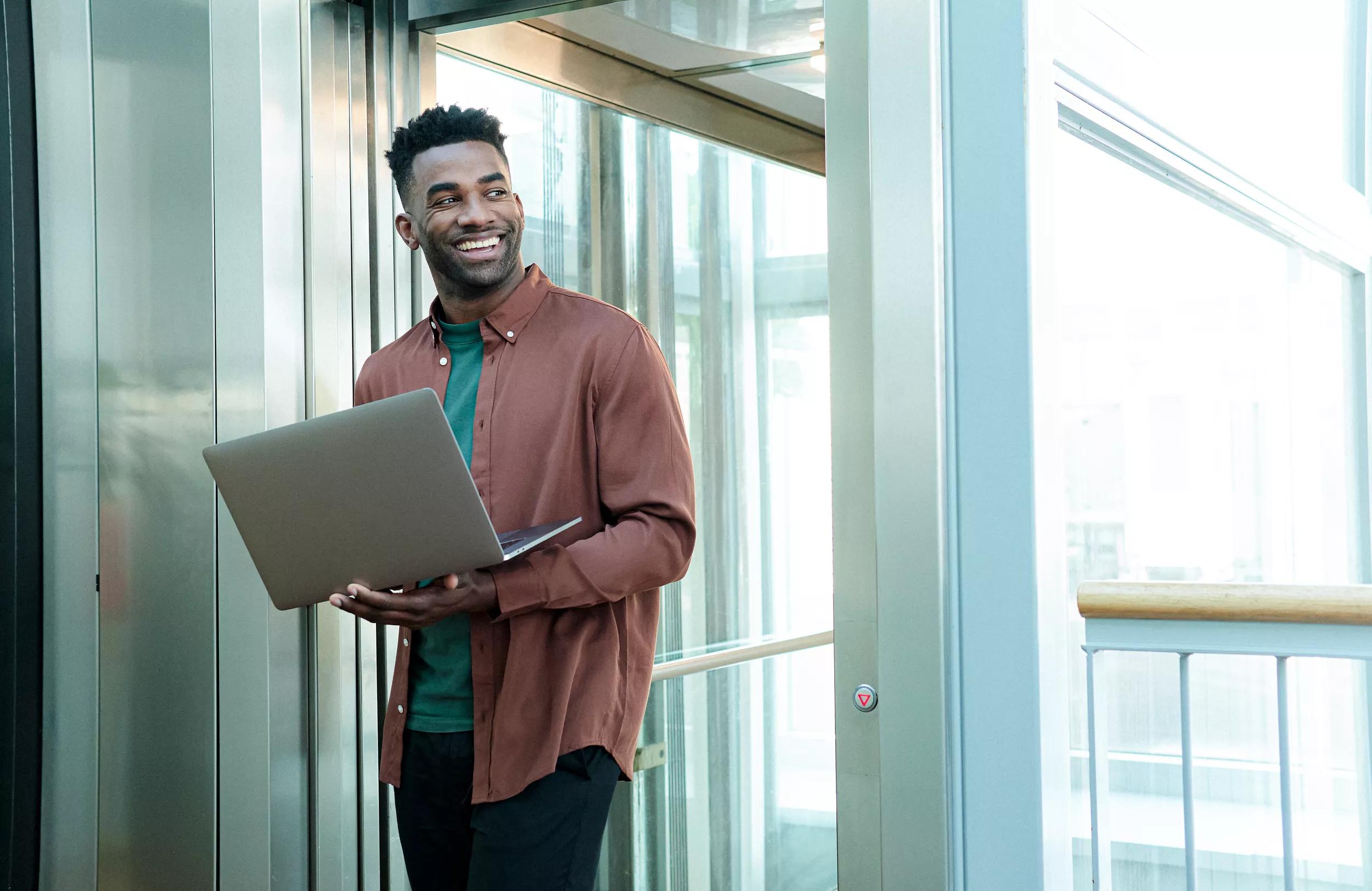 man with laptop